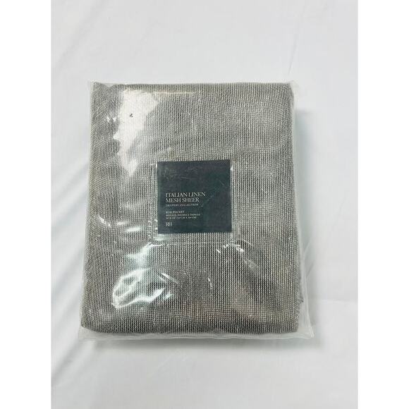 NEW! Hardware Italian Linen Mesh Sheer Drapery- GRAY, 50" X 120" - Picture 6 of 8